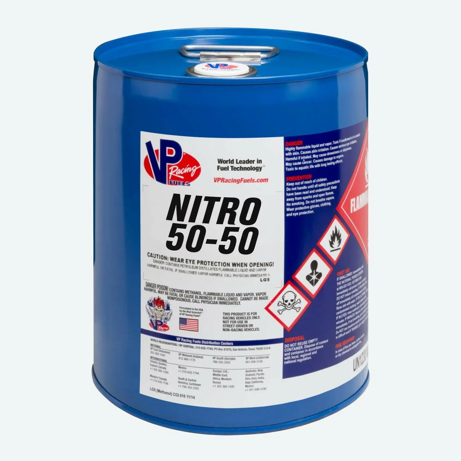VP Racing Nitro 50-50: Methanol & Nitromethane Racing Fuel – 5 Gal.