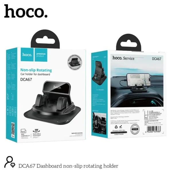 Hoco DCA67 Non-slip Rotating Car Dashboard Mobile Holder